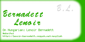 bernadett lenoir business card